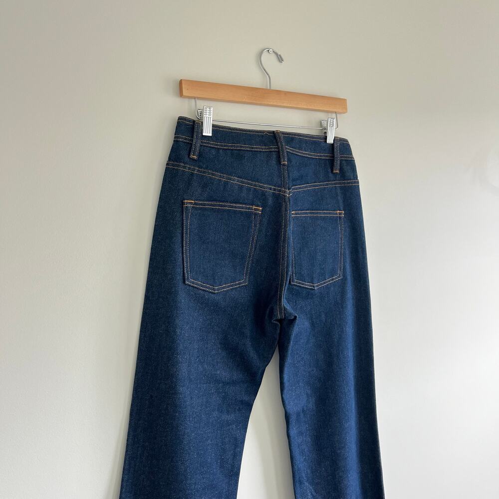 Brandon Maxwell Bella Cuffed Denim Mount Vernon Jeans in Rigid Wash, Size 27 - Picture 13 of 13